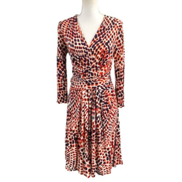 Banana Republic X Issa London Collection Red Element 3/4 Sleeve Wrap Dress - Picture 2 of 10